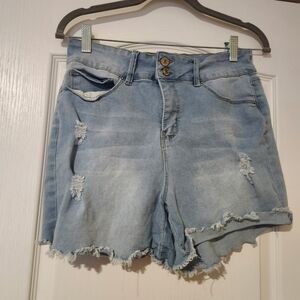 Denim Distressed Women Shorts Royalty For Me High Rise 12